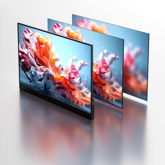 Draagbare Externe Monitor - Uitbreidingsscherm Laptop - Productief Werken - Full HD IPS Scherm - 161 inch - Zilver — afbeelding 2