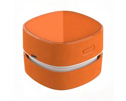 Kleine stofzuiger-kleine stofzuiger draadloos-Oplaadbare mini draadloze bureaustofzuiger - Reinigt gemakkelijk alle soorten hoeken - Verwijdert stof haar en klein vuil - oranje kleur - 7,9 x 7,9 x 6 cm