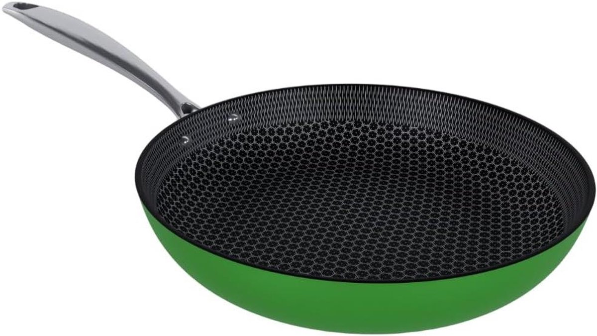 Koekenpan - Koekepan Bakpan - Koken Bakken Grillen - PFAS-vrij Antiaanbaklaag - 24 cm - Groen