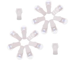Aquarium Zuignap Klemmen - Zeewierhouder Voerclip - Schoon Voeren - Stabiele Zuignap Bevestiging - 16 Stuks - Wit