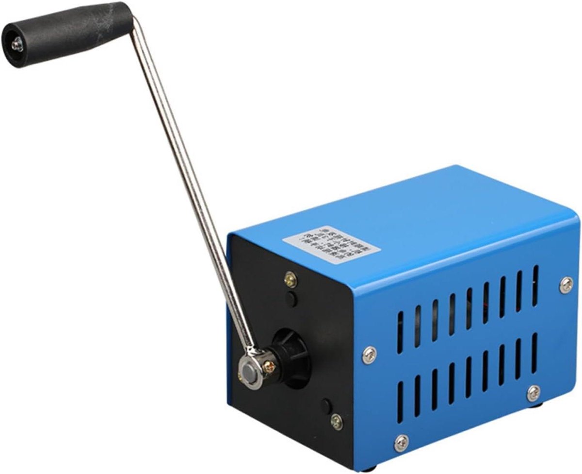 Hand Crank Generator - Handmatige Stroom - Noodstroom Opwekken - Slijtvast Metaal - 18.4 x 10.7 x 10.4 cm - Zilver