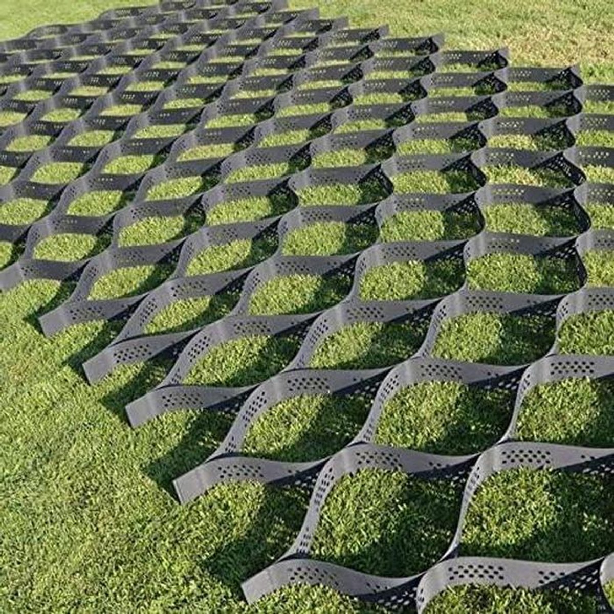 Grasklinkers Oprit - Grindstabilisatie Geo Raster - Stabiliseren Ondergrond - Hoge Belastbaarheid 8000lbs - 40x40 cm - Zwart