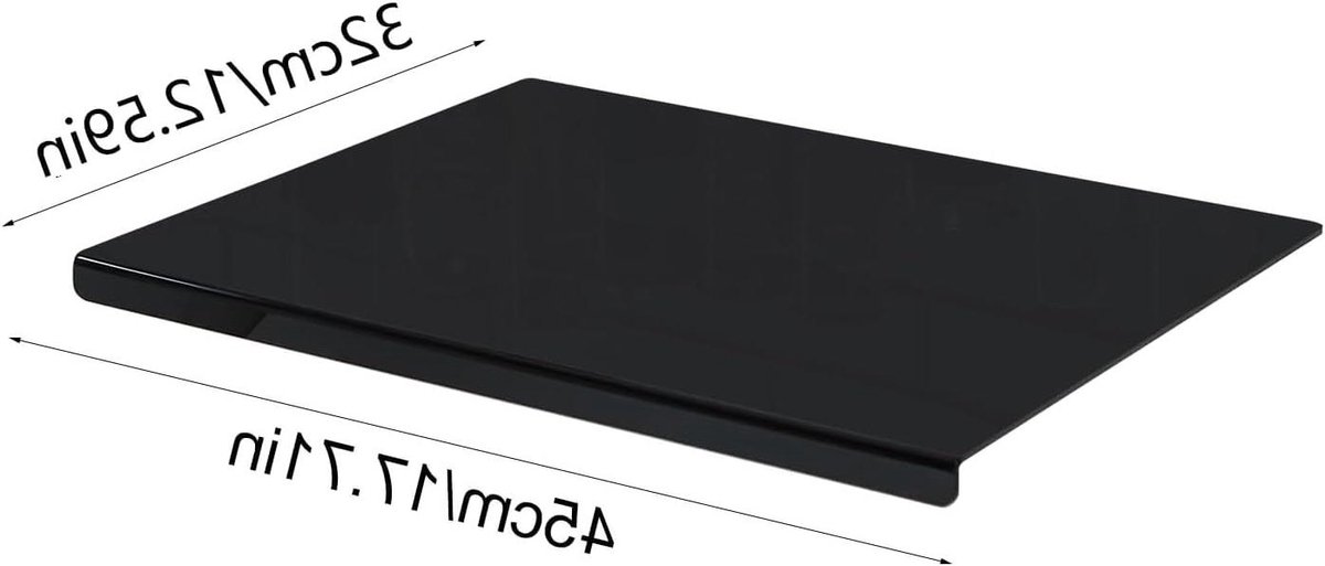 Acryl Snijplank - Hakplank Keukenmat - Voedselbereiding - Antislip met Lip - 45 x 35 cm - Zwart