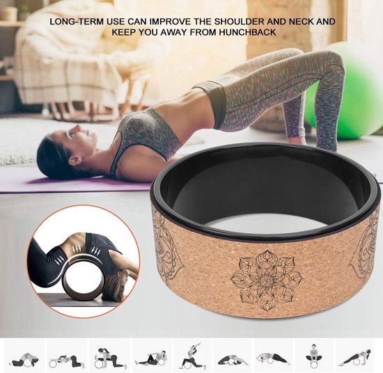 Yoga Wiel - Roller Stretcher - Balans Training - Hoge Drukweerstand - 200kg Draagvermogen - Zwart — afbeelding 3