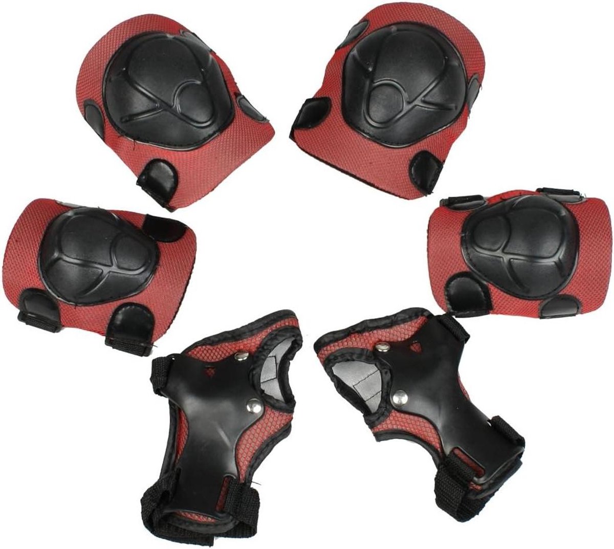 Beschermende Uitrusting Set - Knie Elleboog Beschermers - Skaters Beschermen - Tortoiseshell Ontwerp - Kinder Maten - Zwart Rood