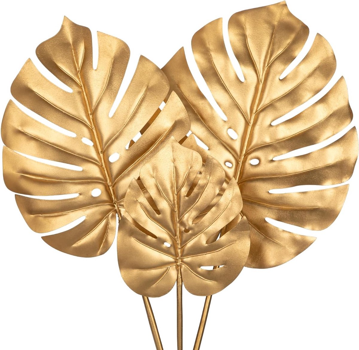 3 Stuks Kunstmatige Monstera Bladeren met Lange Steel voor Bloemarrangementen en Tropische Decoraties, 80cm/70cm/64cm - Perfect voor Feesten, Bruiloften en Kerstversiering