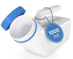 Urinaal voor mannen – lekvrij & geurwerend – met handvat & schroefdop – voor bed, stoel en onderweg - urinefles - plasfles - glow in the dark dop