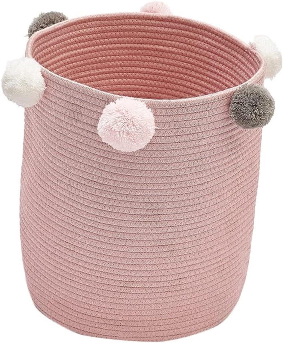Wasmand Opvouwbaar - Opbergmand - Kleding Opbergen - Grote Capaciteit - 32x32x37cm - Roze