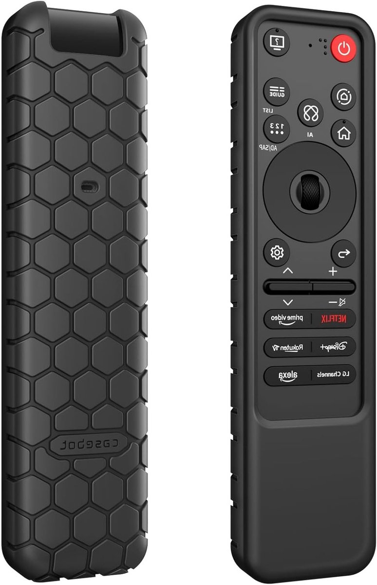 Lichte, schokbestendige afstandsbediening hoes voor LG Smart TV - Antislip silicone bescherming voor MR25GA, C5, B5, G5 en M5 series afstandsbedieningen, Zwart
