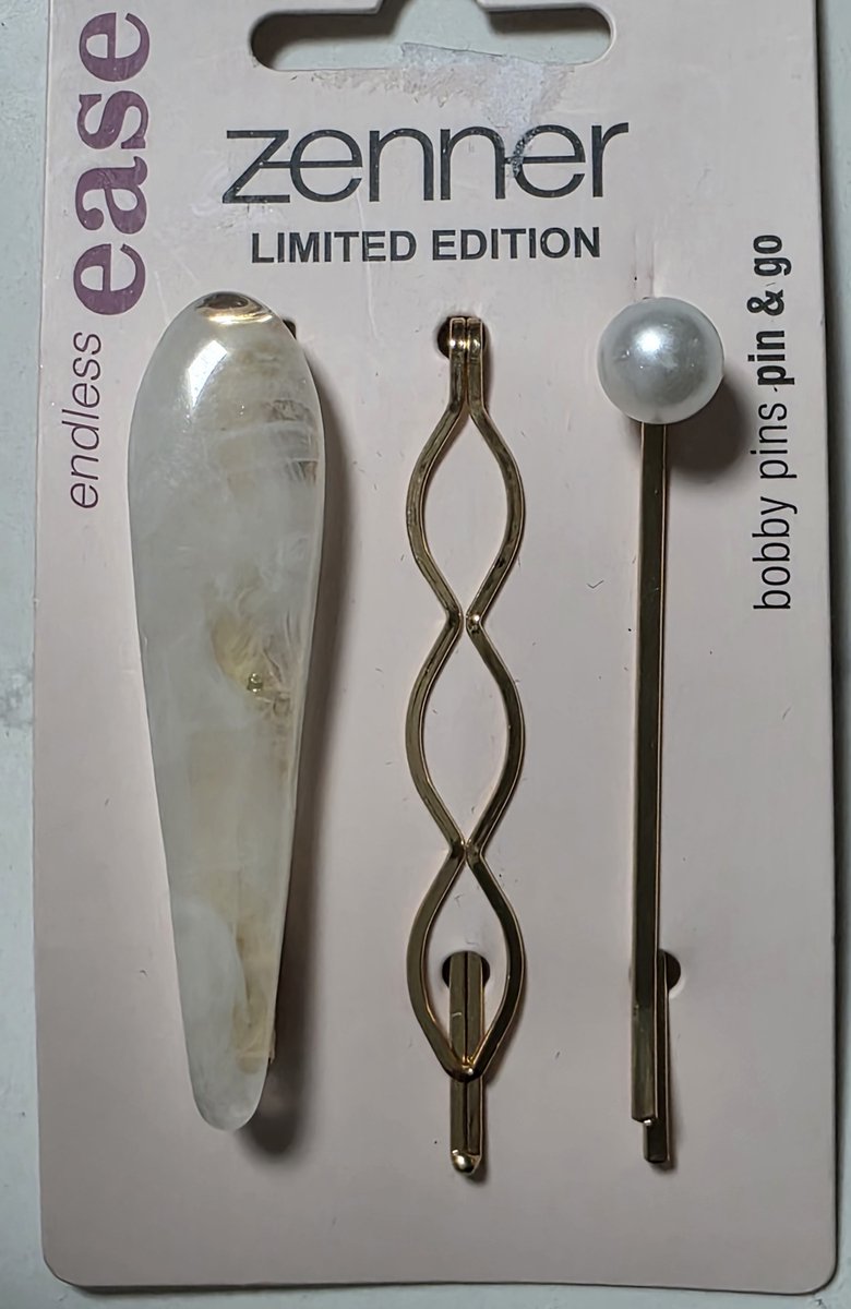 Zenner limited edition - bobby pins - pin & go - 3x haarschuifje goud - haarspeld chique - parel