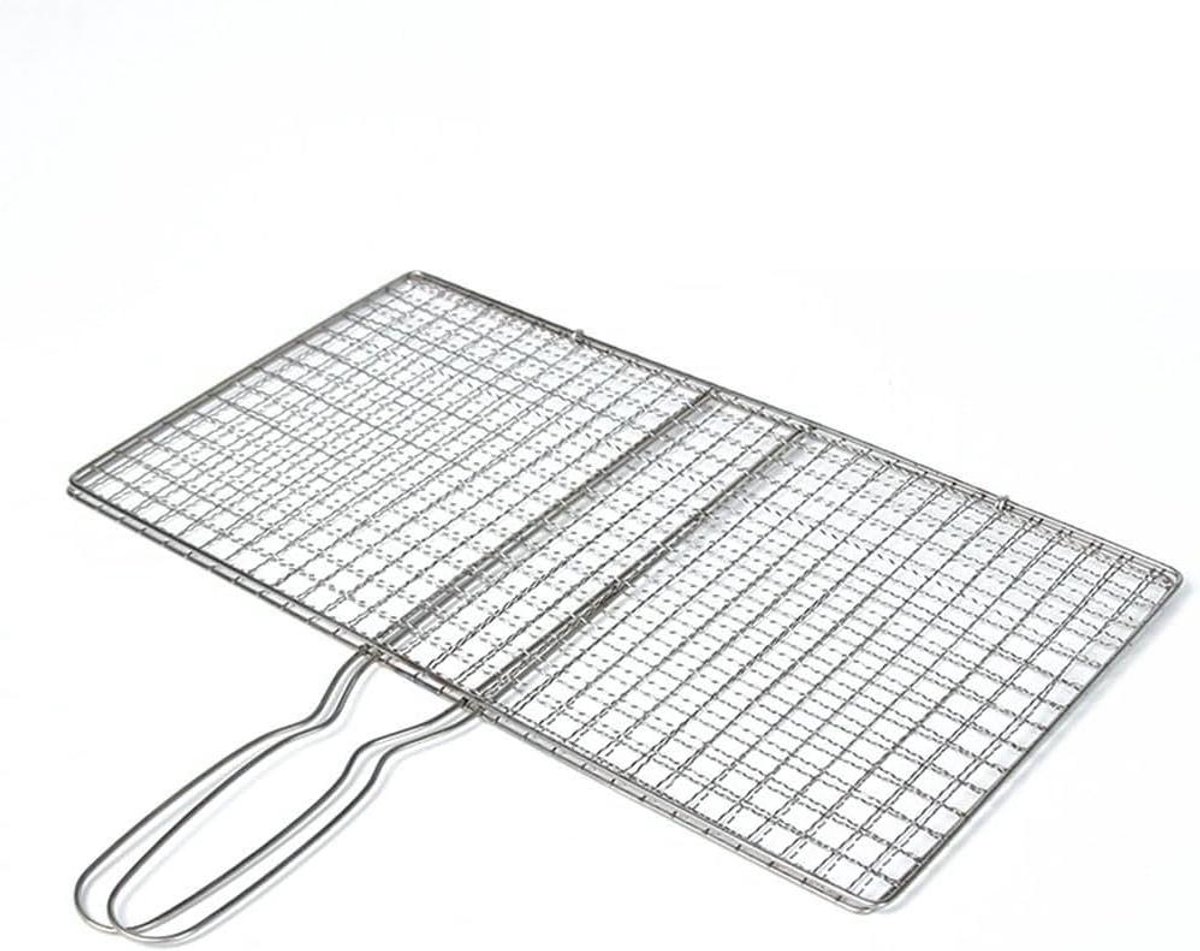 Grillmand - Barbecue mand - Eten Grillen - Hittebestendige handgreep - 22 x 40 cm - Zilver