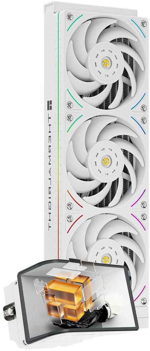 Thermalright Wonder Vision 360 UB ARGB AIO Vloeibare CPU-koeler, wit voor AM5/Intel LGA1851/1700, 6,67 inch gebogen 3D-scherm met resoluties 2400 x 1080, magnetisch paneelscherm