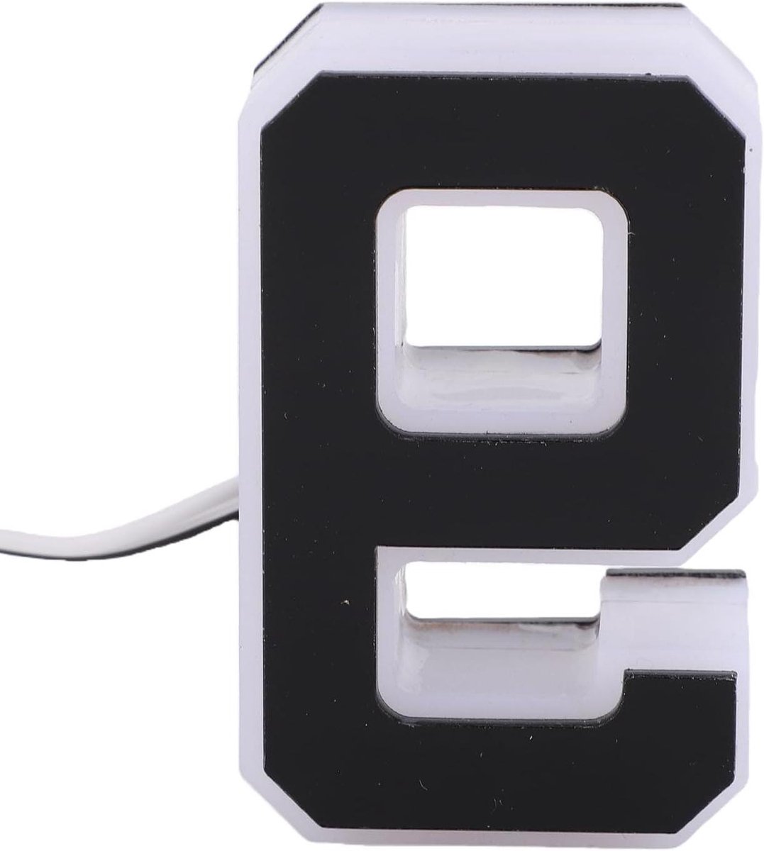 Verlicht Huisnummer - Adresbord LED - Buiten Verlichten - Waterdicht Acryl - 12 cm - Zwart