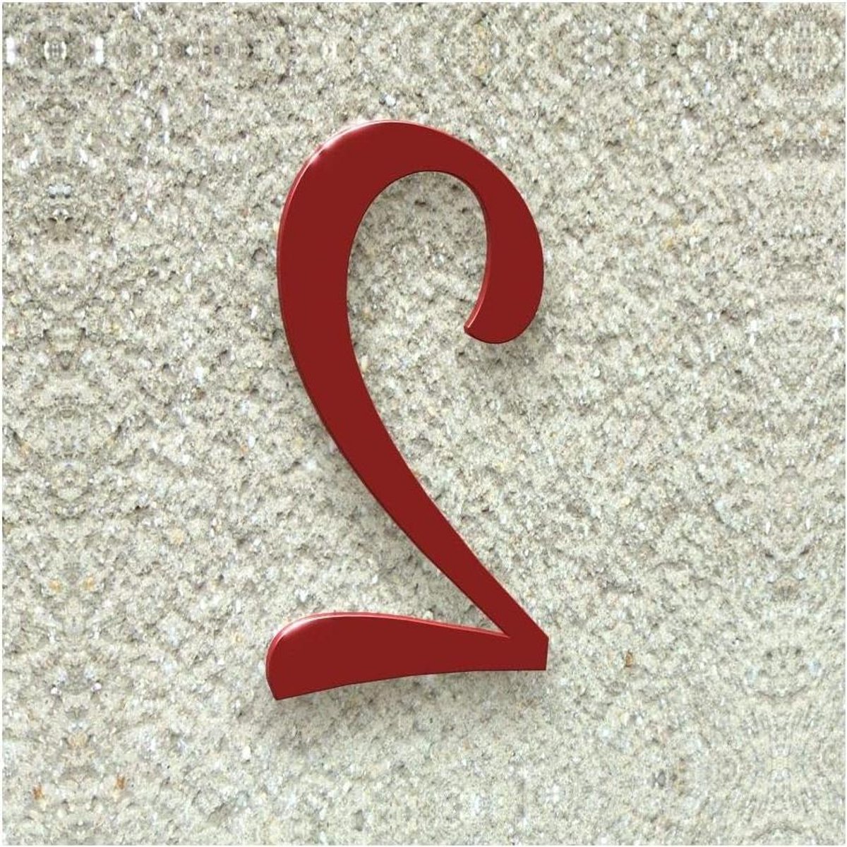 Huisnummer - Cijfer - Huis Herkenning - Klassiek Lettertype - 20 cm - Signaal Rood