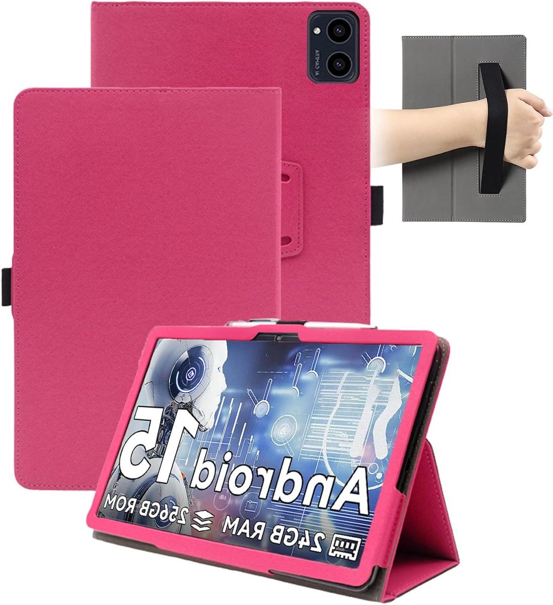 Tablethoes - Beschermhoes - Tablet Gebruik - Magnetische Sluiting - 10 inch - Roze