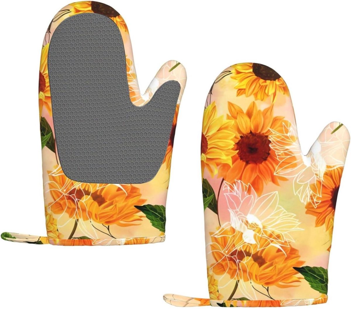 Ovenwanten - Keukenhandschoenen - Koken en Bakken - Hittebestendig tot 180C - 28 x 18 cm - Zwart