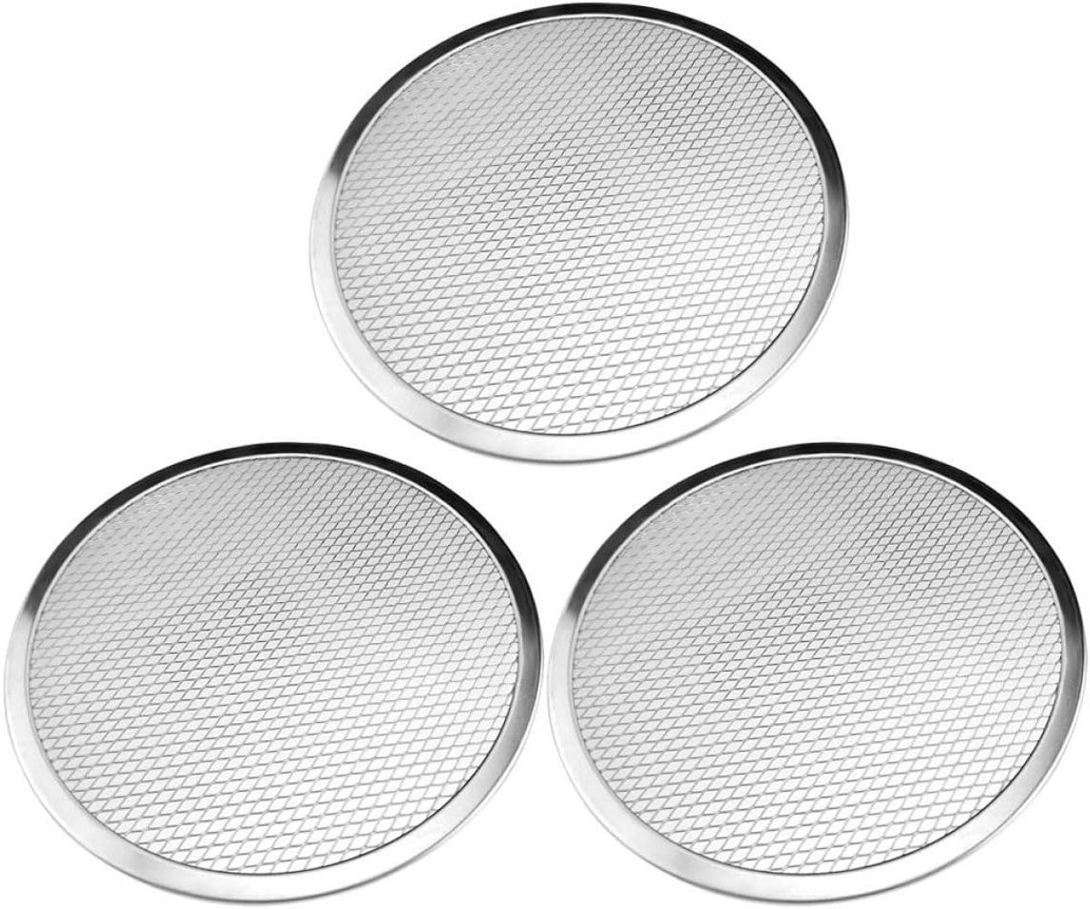 Pizzaplaten - Pizza schermen - Pizza bakken - Naadloos gaasontwerp - 20.3 cm diameter - Zilver