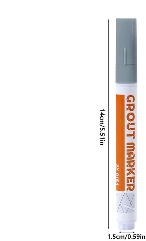 Voegverfpen - Voegenmarker Reparatiepen - Tegels Herstellen - Sneldrogende Waterdichte Formule - 14 cm - Grijs — afbeelding 3