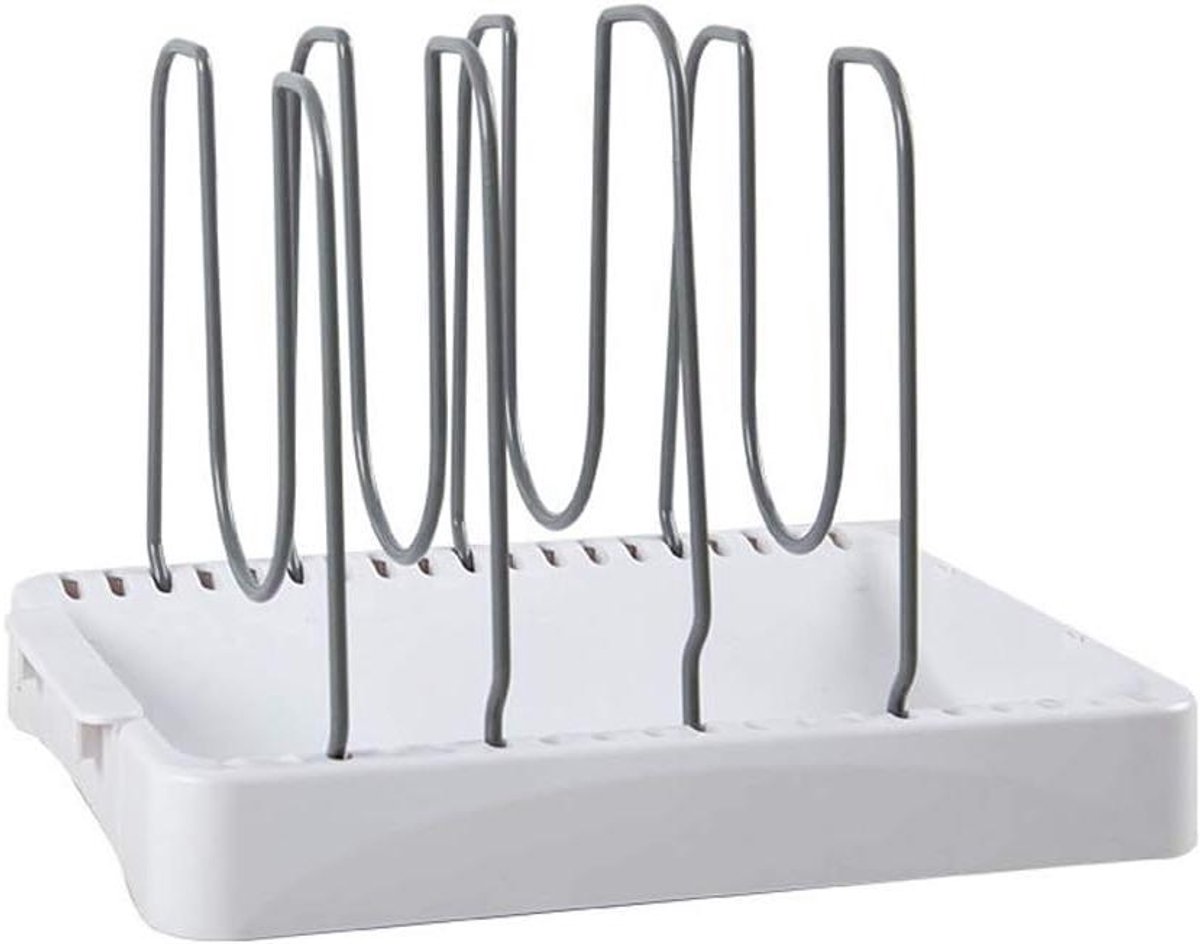 Pan Rekken - Keuken Organizer - Keuken Opbergen - Verstelbare Beugels - 4 Beugels - Wit