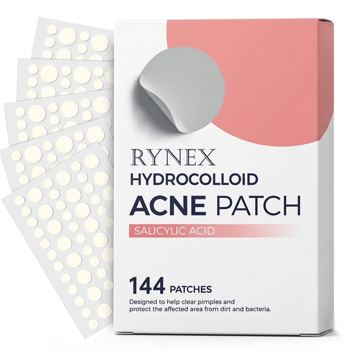 Rynex Pimple Patch - Acne Patch - Pleister - Puistjes Pleister - Verwijdert Mee-eters - Sticker - 144 stuks