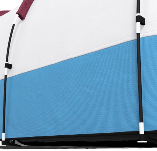 Tunnel tent voor 3 personen, 2‑kamer kampeertent met voorruimte en lichthaak, wind‑ en waterdicht (2000mm), pop‑up tent rood met draagtas — afbeelding 3