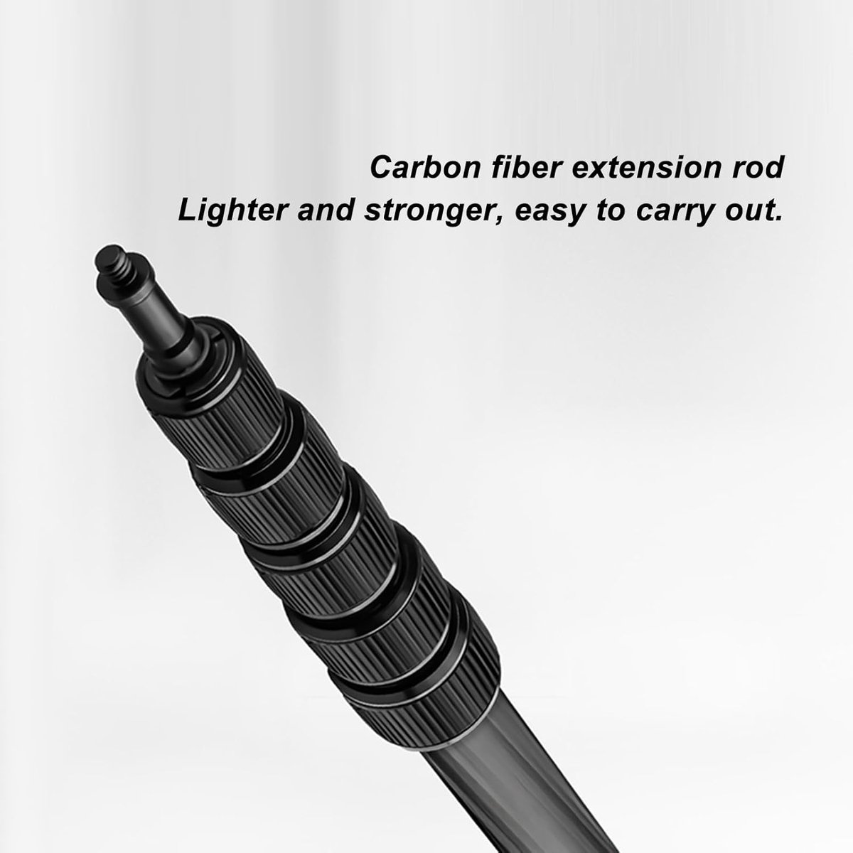 Selfie Stok - Verlengstok Camera - Flexibel Opnemen - Lichtgewicht Koolstofvezel - Tot 200 cm - Zwart