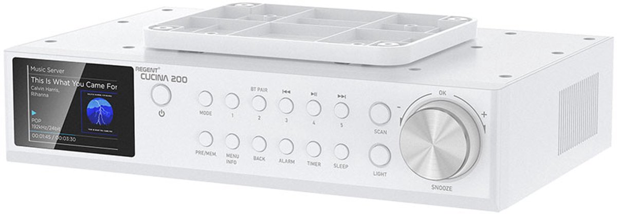 Ferguson Regent Cucina 200 FM-DAB+ - bluetooth keukenradio met LED onder verlichting incl. montagekit kleur WIT