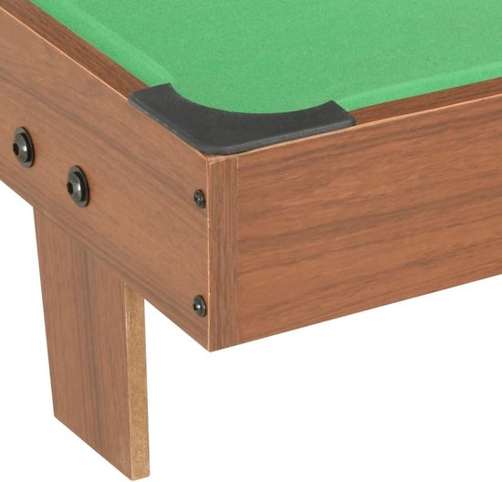 Mini Pool Tafel - Biljarttafel Klein - Indoor Spelletjes - Draagbaar Ontwerp - 92x52x19 cm - Bruin en Groen van mini — afbeelding 2