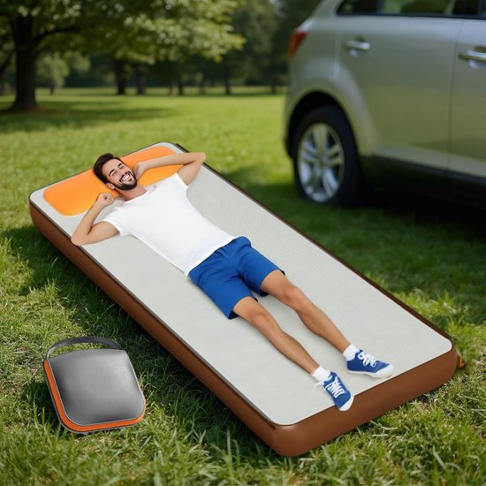 Zelfopblazende Slaapmat - Kampeer Matras - Outdoor Reizen - Ingebouwde Pomp - 200x60cm - Grijs — afbeelding 2