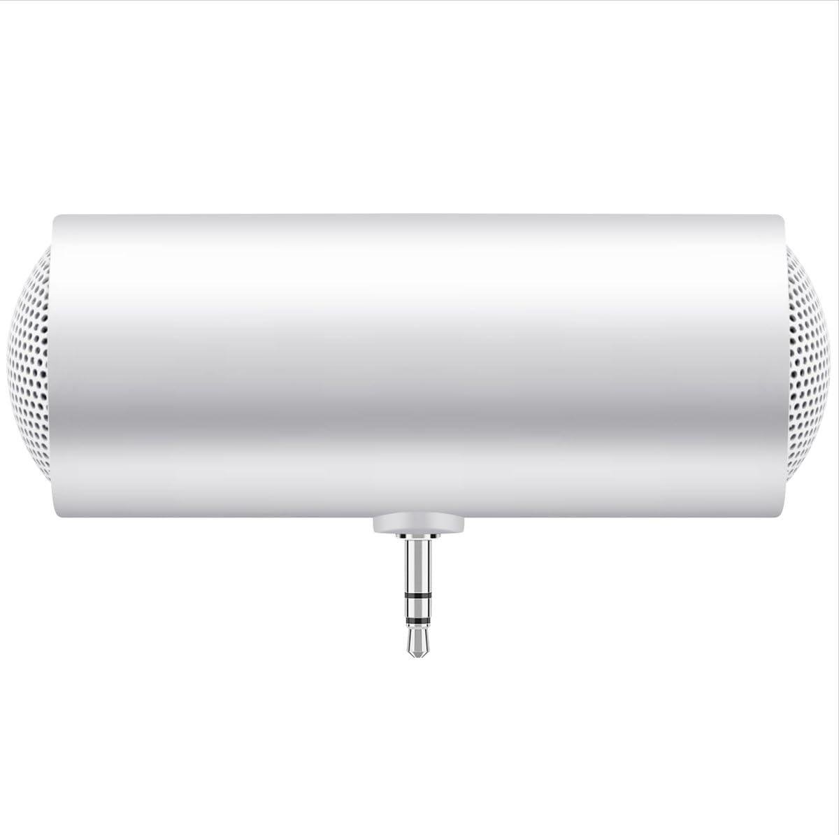 Mini Stereo Luidspreker - Draagbare Speaker - Muziek Luisteren - 3.5mm Jack Aansluiting - 8.5 cm - Wit
