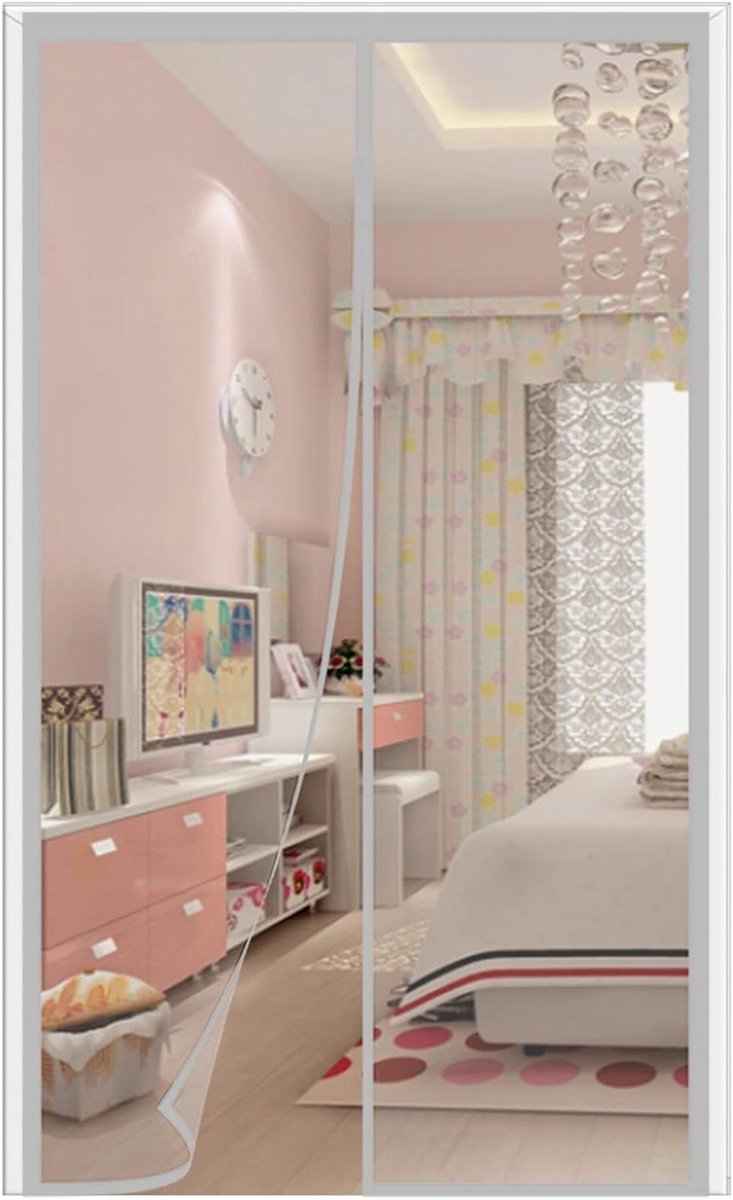 Anti-Muggenhor Gordijn - Vliegendeur Hor - Frisse Lucht Binnen - Automatische Magnetische Sluiting - 80x240cm - Grijs