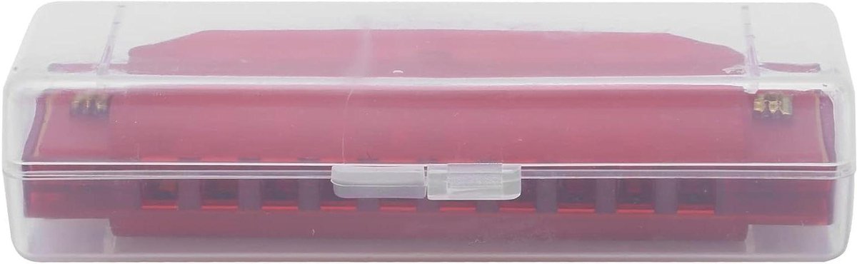 Mondharmonica Kinderen - Muziek Instrument - Muziek Leren - Doorschijnend Plastic - 10 Gaten - Diep Rood