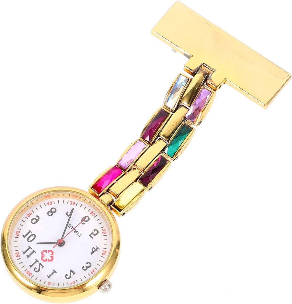 Zakhorloge - Verpleegkundige Horloge - Tijd Aflezen - Uitschuifbare Clip - 9 x 4 cm - Zilverkleurig