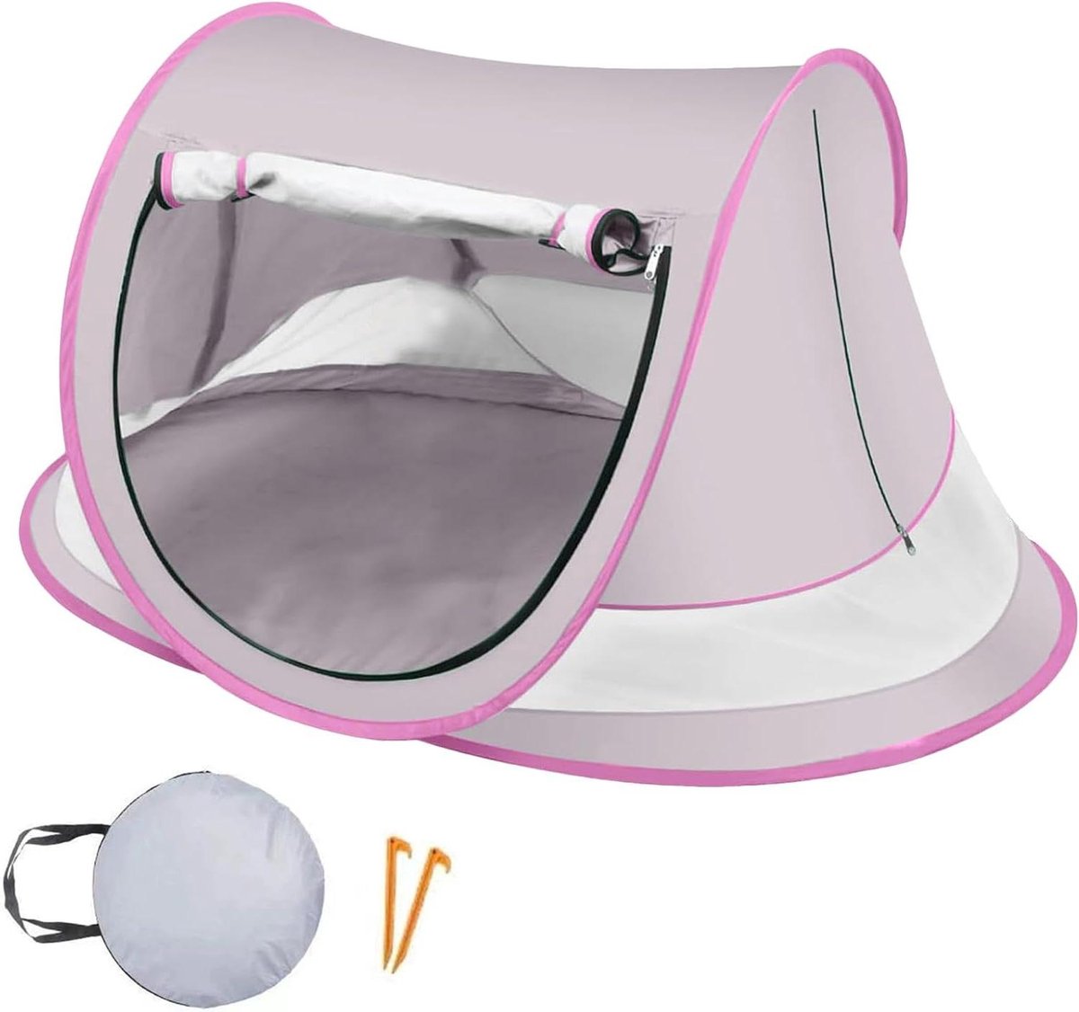 Strandtent Baby - Babytent Zonwering - Bescherming Buiten - Zand- en UV-dicht - 110 x 70 x 50 cm - Lichtroze