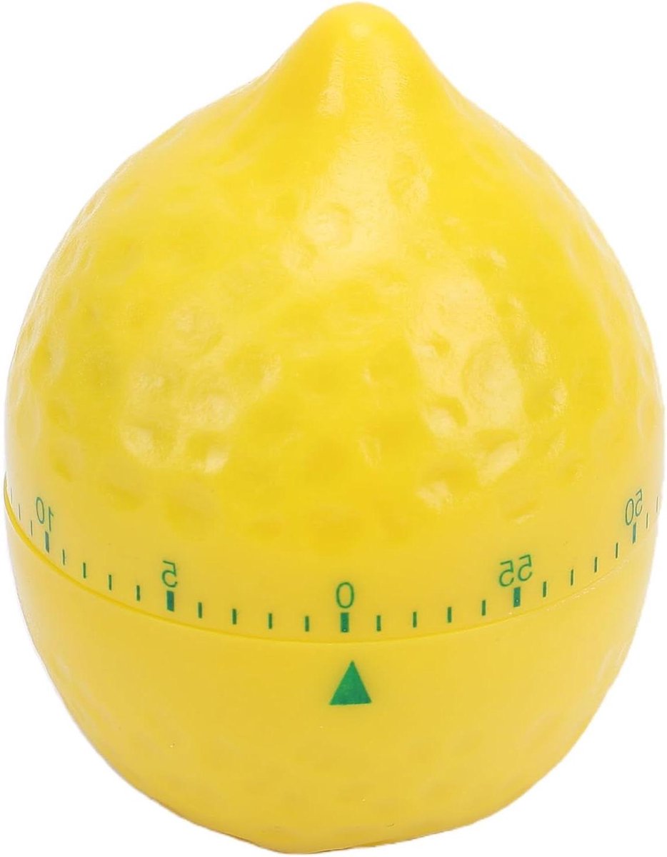 Kookwekker - Keukentimer Mechanisch - Koken en Bakken - Batterijloos Alarm - 6.5 cm - Geel