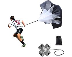 Running parachute - Weerstandsparachute - Speed Parachute - Hardloop Parachute - Power training - Inclusief draagtas - Trainingsmateriaal - Fitness parachute - sprintparachute - Resistance parachute - Voor voetbal, hardlopen, Atletiek, Sporten