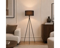 Top 10 Vloerlampen 2026: Home Sweet Home - Zwart Moderne Vloerlamp - 138 cm - Inclusief E27 Lichtbron – Staande lamp voor Woonkamer en Slaapkamer