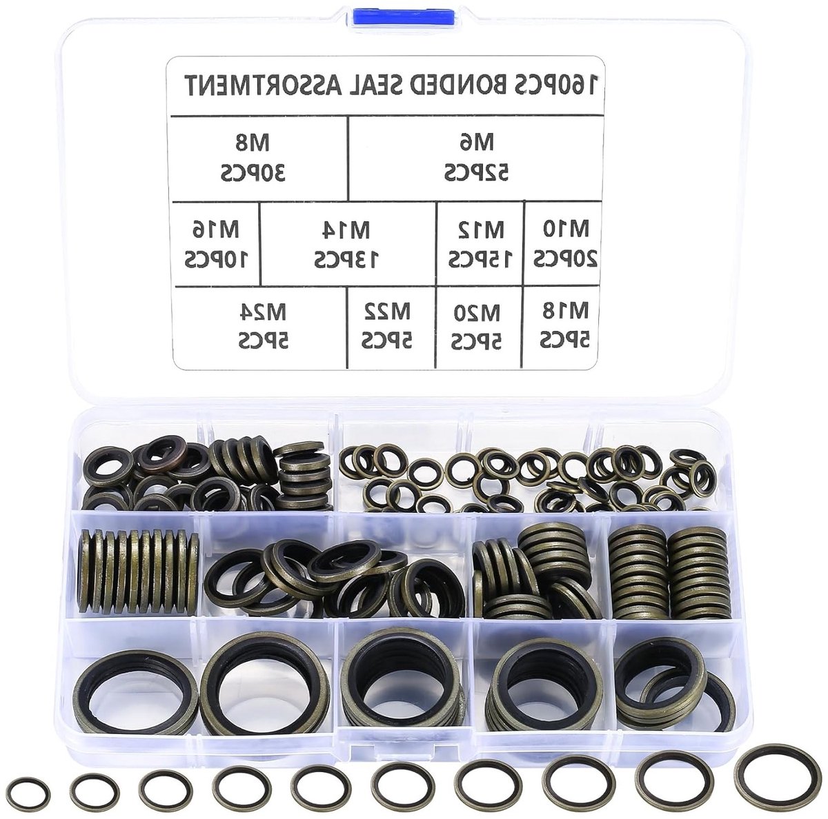 Hydraulische Afdichtringen Assortiment - 160 Stuks Rubber Packings