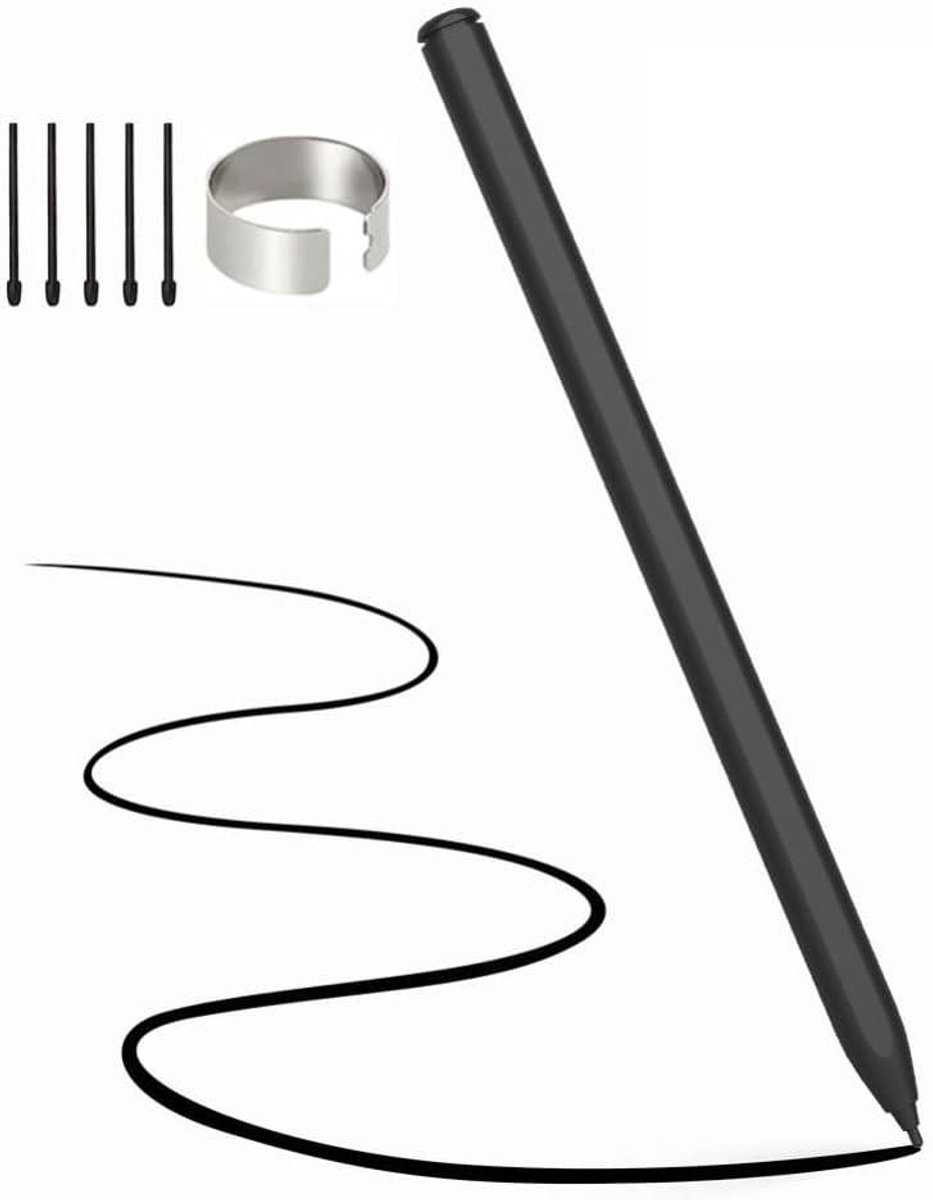 Pen voor E-reader - Digitale Pen - Nauwkeurig Schrijven - 4096 Drukniveaus - 5 Tips - Zwart
