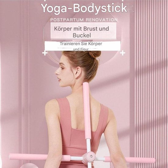 Houdingscorrector Yoga Stok - Stretch Bar - Mobiliteit Verbeteren - Stevige Roestvrijstalen Kern - 80 cm Lengte - Wit — afbeelding 4