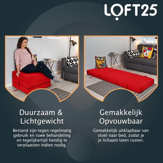 Opvouwbare Matras - Z Bed - Gast Verblijf - Waterbestendig - Enkele Maat - Rood — afbeelding 4