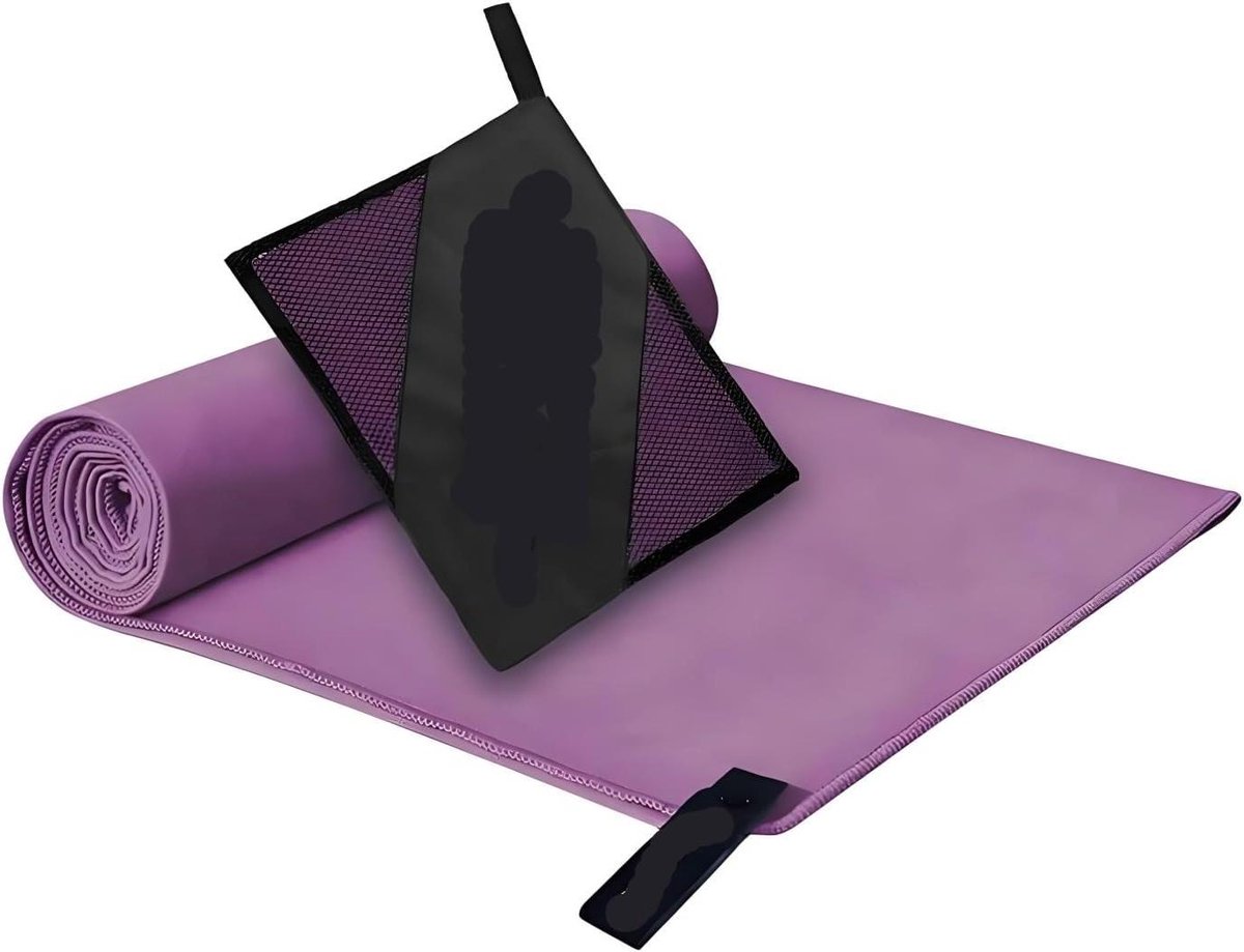 Yogahanddoek Microvezel - Sporthanddoek Sneldrogend - Fitness en Strand - Super Absorberend - 80x180cm - Paars