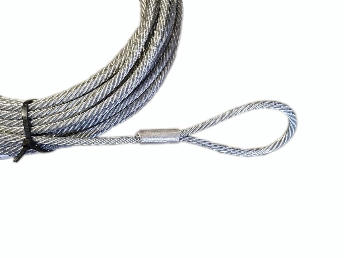 Stalen Kabel - Draadkabel Lus - Bevestigen en Hijsen - 5x Veiligheidsfactor - 4mm 5m - Zilver