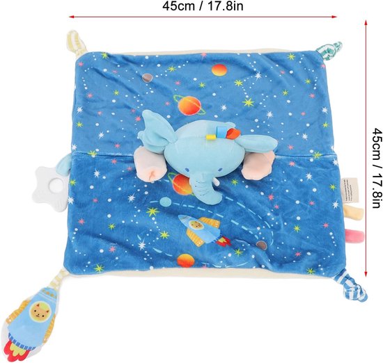 Olifant Knuffeldeken - Veiligheidsdeken Baby - Hand Oog Coördinatie - Zacht en Knuffelbaar - 45 x 45 cm - Grijs van Olifant — afbeelding 4