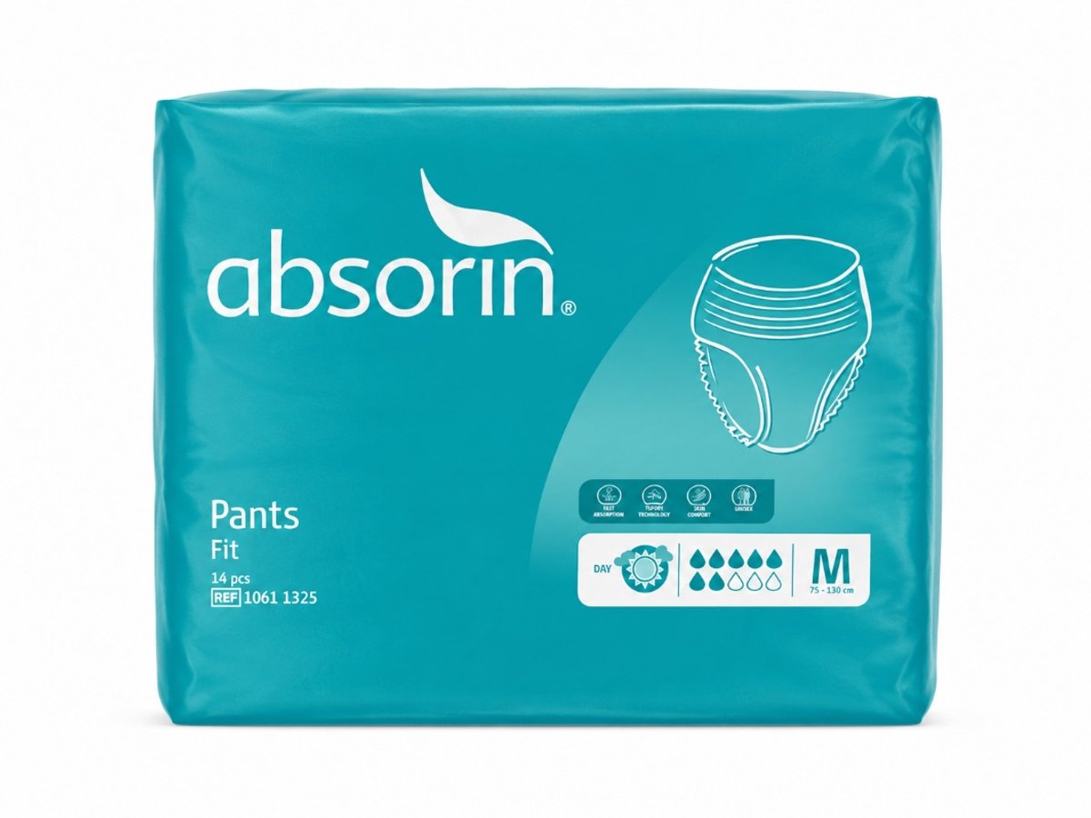 Absorin Pants Fit - Day - Maat M tot 130cm - 14 stuks