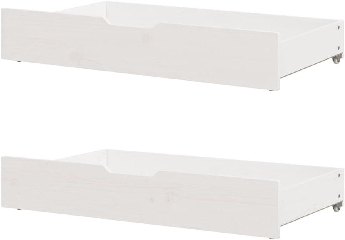 Laden onder bed - Bedlades set - Ruimte besparen - Met wieltjes - 2 stuks - Wit