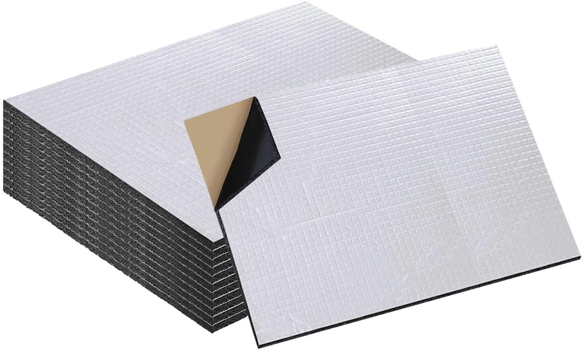 Dailygoody - Geluidsisolatie Mat - 5 mm - Zelfklevend - 12 Stuks - Brandveilig - Vochtbestendig - Auto Isolatie - 40 x 25 cm
