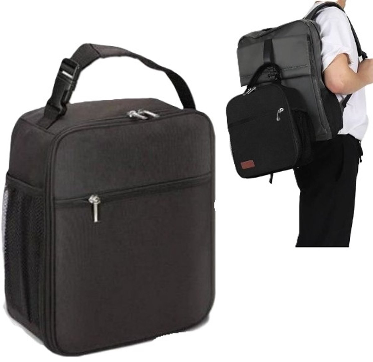 Koeltas - Koeltasje – Lunchtas - Laags Geïsoleerde Koeltas - Koeltas geschikt voor rugzak - Waterdicht & Lekvrij - Geïsoleerde Koeltas – 6L – Zwart - LOUZIR