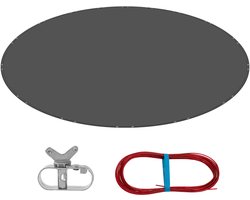 NAVOBIZ Ronde zwembad hoes 610cm - Afdekzeil - Zwembadzeil - Pool cover - Sterk PE-materiaal - Winter en zomer - Donkergrijs