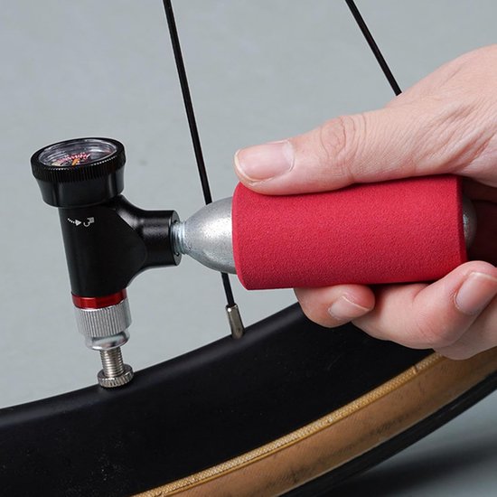Bandenpomp met Drukmeter - Luchtpomp Fiets - Banden Oppompen - Geïsoleerde Hoes - 115 x 65 x 28 cm - Zwart — afbeelding 4